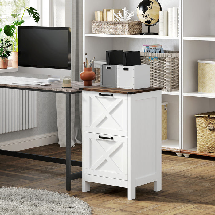 HOMCOM Classeur avec 2 tiroirs, Classeur pour A4 Lettre, Blanc