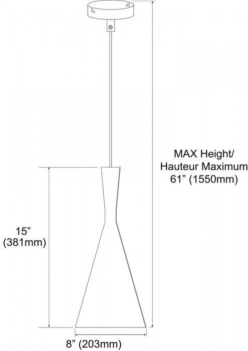 Luminaire suspendu Helsinki de Dainolite en forme de cône, avec intérieur à motif de galets dorés, fini noir mat et 1 ampoule