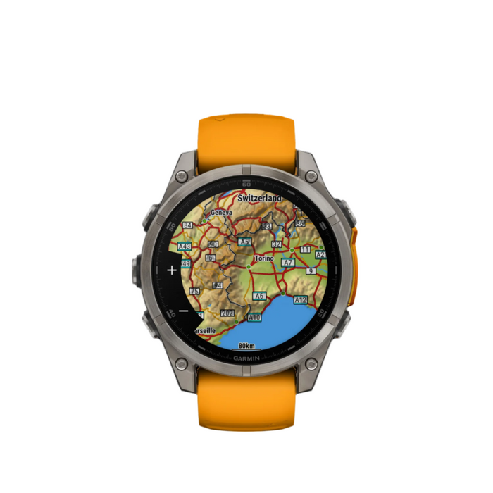  Titanium With Spark Orange/graphite Silicone Band