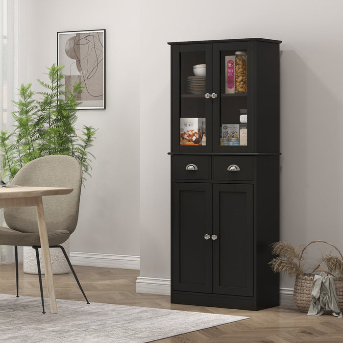 HOMCOM Armoire de rangement garde-manger de cuisine 61\" avec etageres