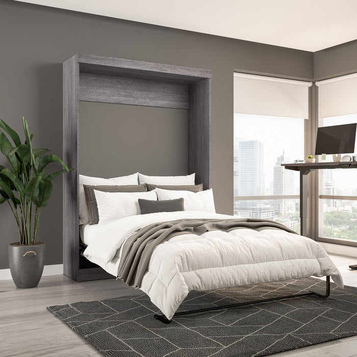 Lit double escamotable mural Pur de Bestar de 59 po - gris écorce