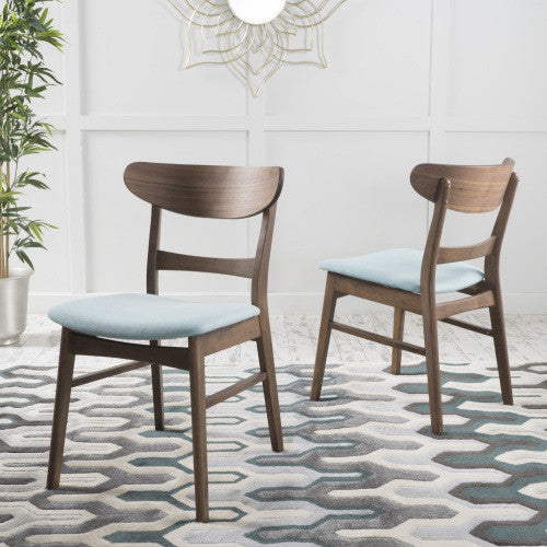Katte Ensemble De 2 Chaises De Salle A Manger Avec Assise Rembourree Et Structure En Bois De Caoutchouc Massif, Menthe