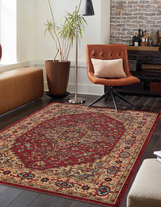Tapis Traditionnel Elara 9'3\" x 12'6\" en Rouge