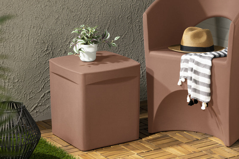 Table de bout carrée Dalya pour l’extérieur - Terra Cotta