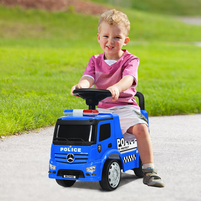 Costway Enfants Rouler Sur Pousser Voiture De Police Mercedes Benz Pousser Et Rouler Racer Sous Licence