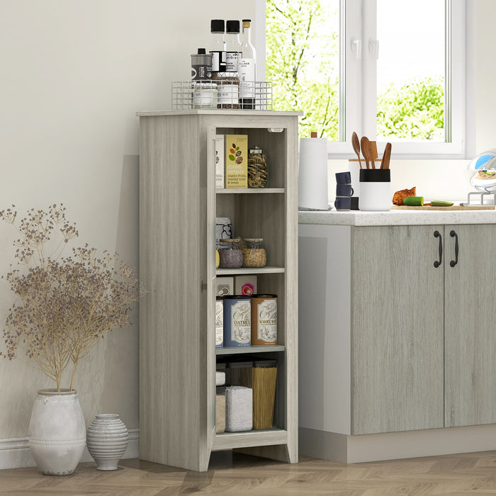 HOMCOM Garde-manger de cuisine autoportant, armoire de rangement, gris
