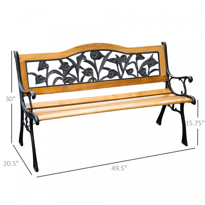 Banc De Jardin Pour 2 Personnes Outsunny 50, Naturel