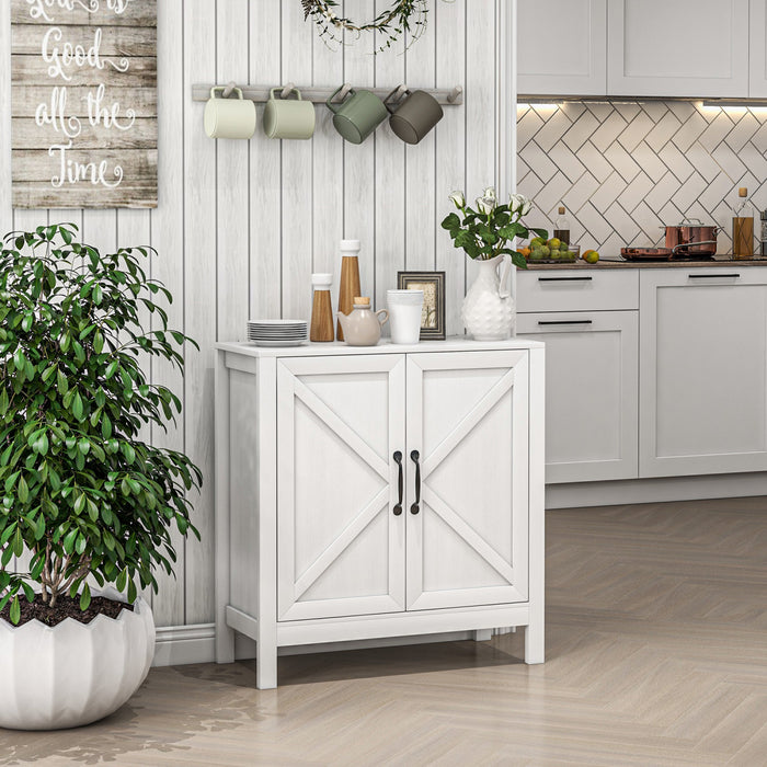 HOMCOM Armoire de rangement, buffet avec etagere reglable, blanc