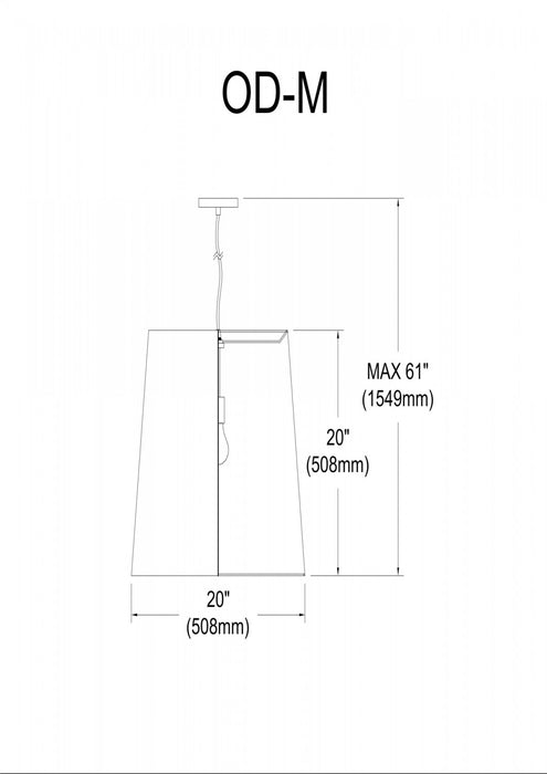 Luminaire suspendu moyen de Dainolite avec très grand abat-jour cylindrique blanc et doré, et 1 ampoule