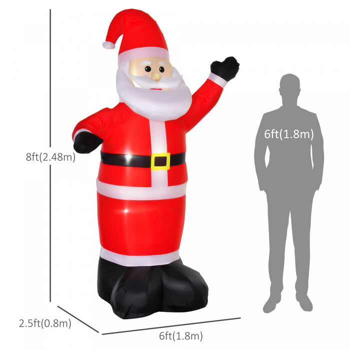 Homcom Pere Noel Gonflable Blanc Rouge Noir