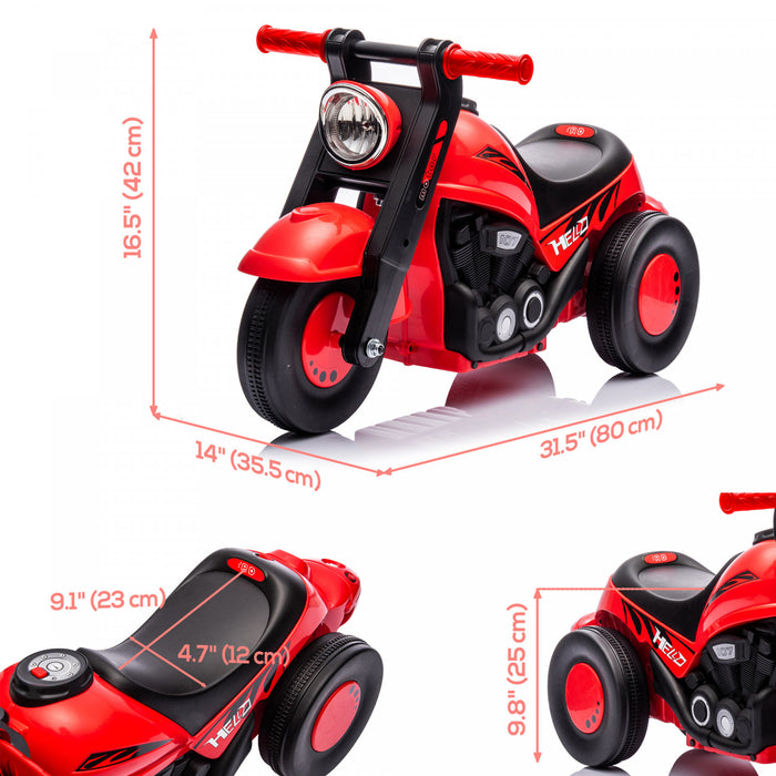 Qaba Voiture Bebe, Voiture A Pousser Pour Les 2 A 5 Ans Avec Musique Et Bulles, Voiture Coulissante Pied Au Sol Pour Les Tout-petits, Blanc Rouge