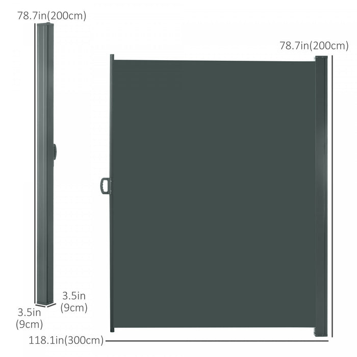 Outsunny Ecran De Confidentialite Pliant Pour Auvent Lateral 118\"x79\" Gris