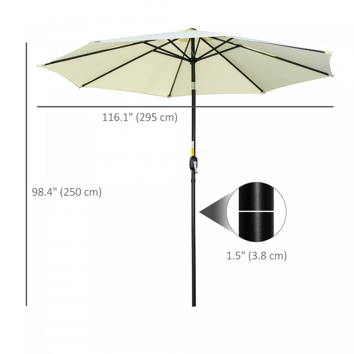 Outsunny Parasol De Terrasse Avec Manivelle De 10' X 8', Beige