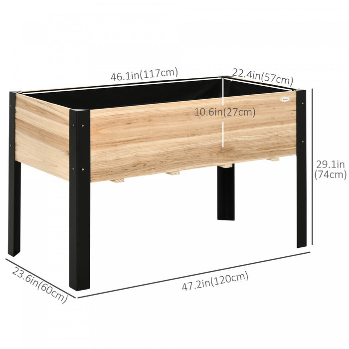 Outsunny 47''x24''x29'' Lit De Jardin Sureleve, Cadre Metallique, Boite A Plantes Surelevee Pour La Cour, Le Patio Pour Faire Pousser Des Legumes, Des Herbes Et Des Fleurs.