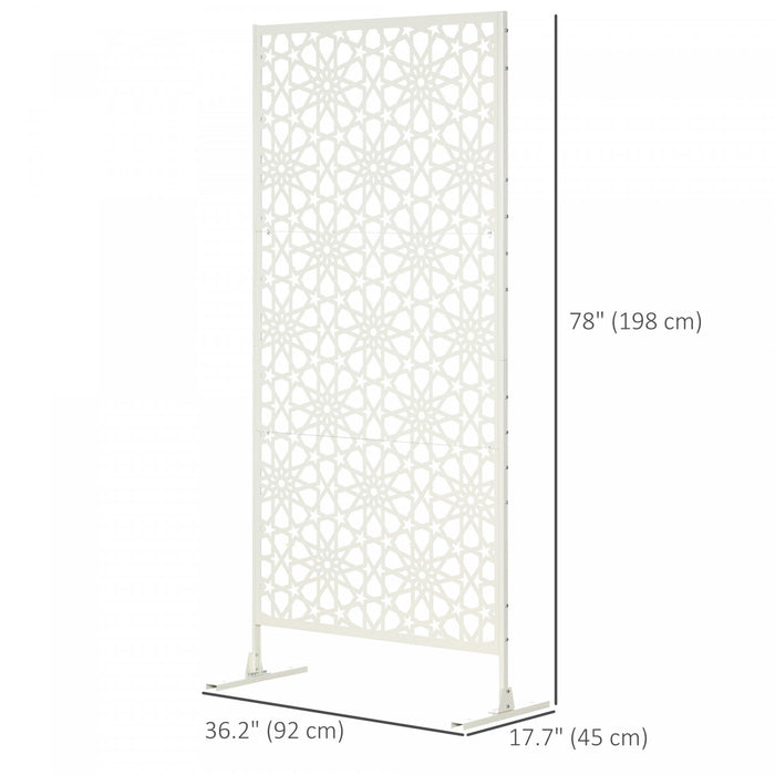 Outsunny Ecran de confidentialite en metal pour exterieur, separateur Blanc