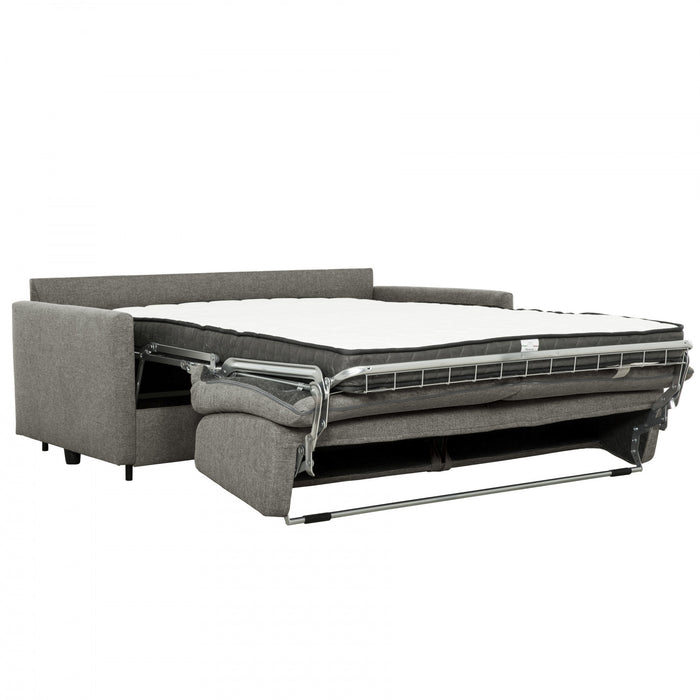 Brix 70 po. Canape-lit euro en tissu texture avec matelas mousse memoire - Pierre