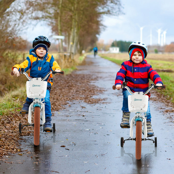 Costway 16 \"enfants Velo Tout-petit Velo Reglable Avec Roue D'entrainement Pour 4-7 Ans