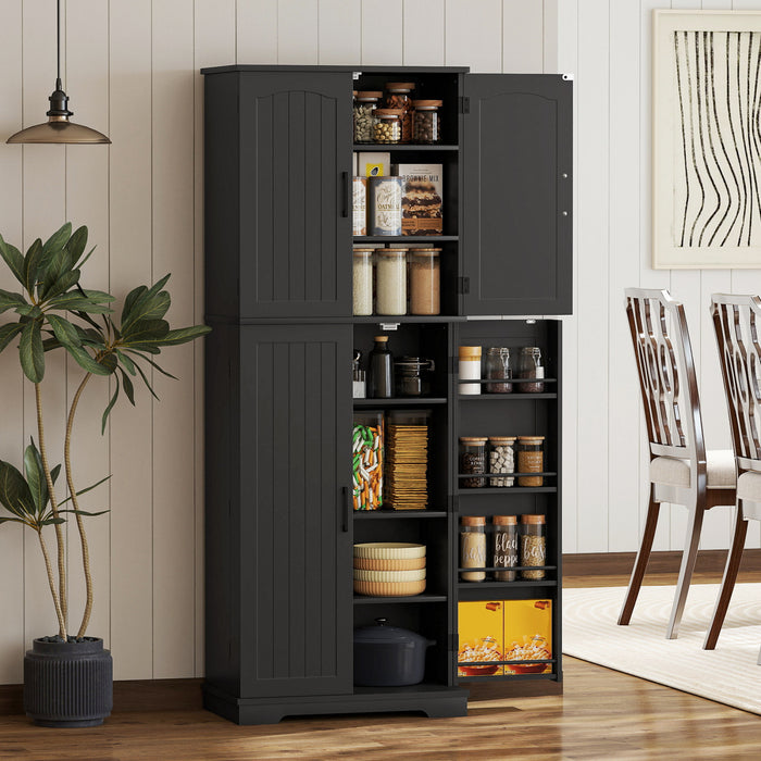 HOMCOM Armoire de rangement, 64 po, avec etageres reglables, noir