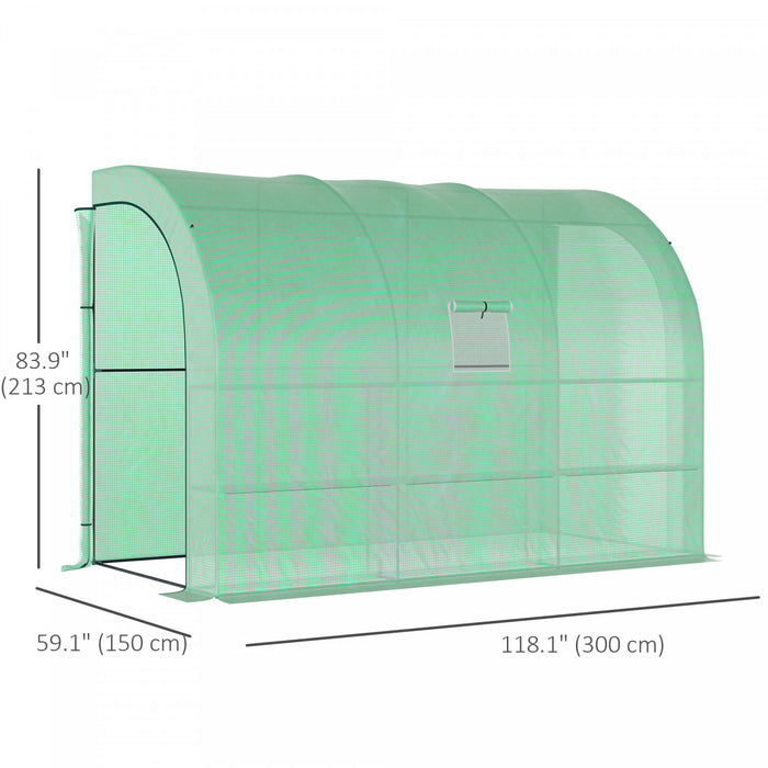 Outsunny Serre De Jardinage De Plain-pied Exterieure, Vert