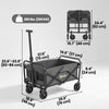 Outsunny Collapsible Folding Wagon Cart, Heavy Duty Outdoor Utility Garden Cart with Universal Wheels and Adjustable Handle for Sports, Camping, Shopping, Grey
