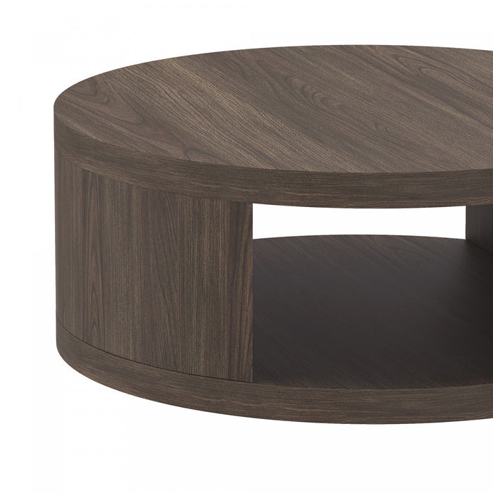 Table basse ronde contemporaine Alure 36\" en noyer
