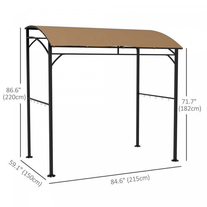 Outsunnytente Gazebo Bbq Grill 7' X 5' Avec Cadre En Acier Et Crochets