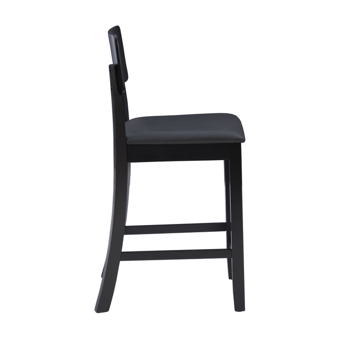 Tabouret contemporain Torino de hauteur comptoir en similicuir - noir