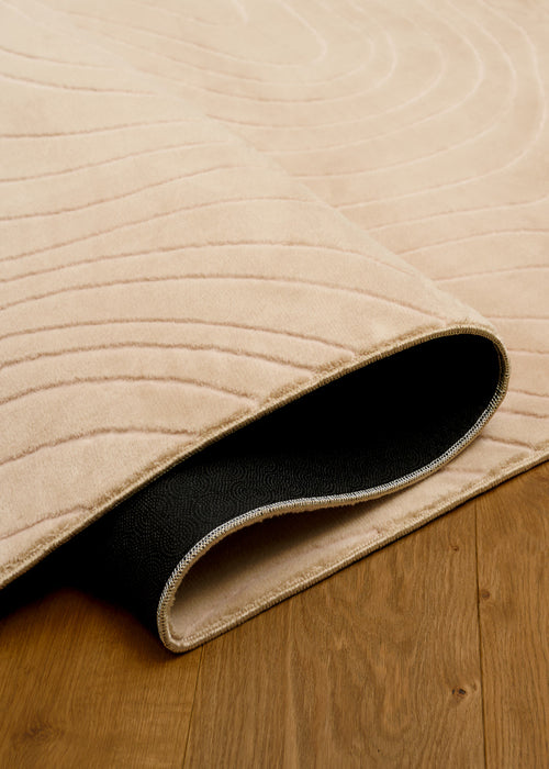 Tapis Lavable/Contemporain Somos 2'8\" x 8'0\" en Beige
