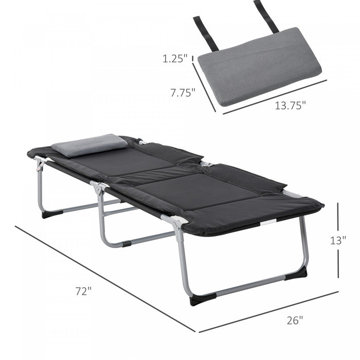 Lits De Camping Pliants Outsunny Pour La Randonnee En Plein Air, Noir