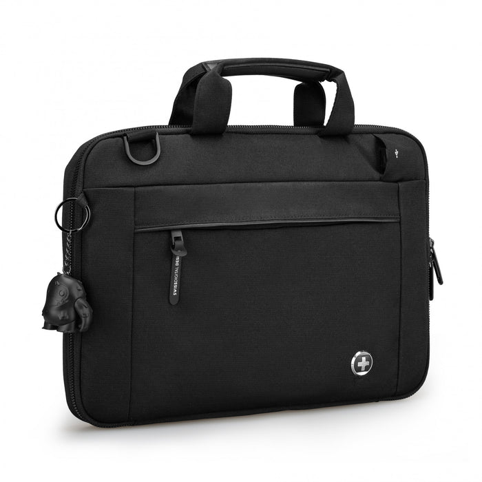 Housse pour ordinateur portable Swissdigital Bolligen 14\" – Chargement USB, resistant a l'eau, systeme Add-A-Bag, protection rembourree, voyage