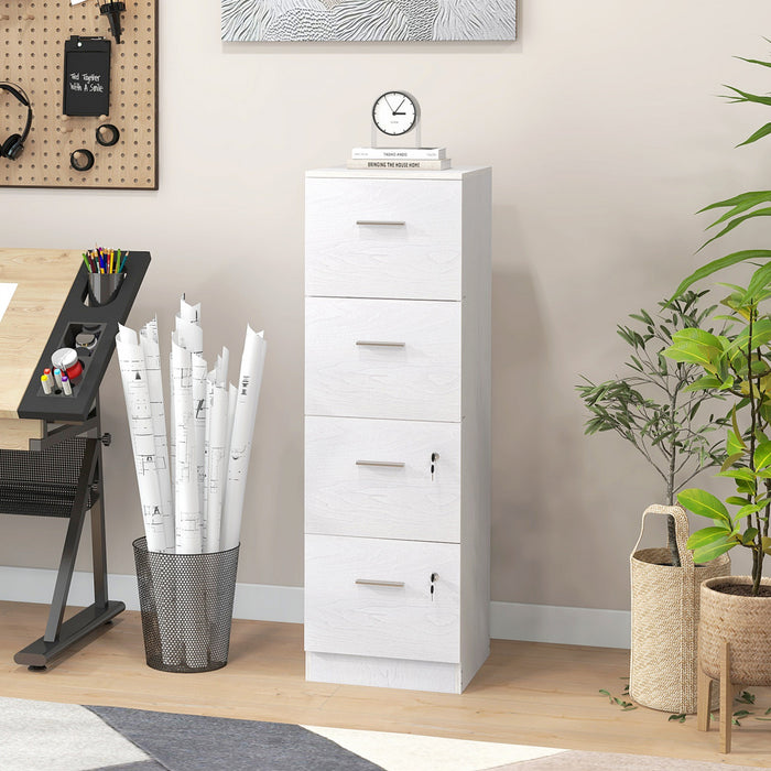 HOMCOM Classeur verrouillable a 4 tiroirs pour format A4 et lettre