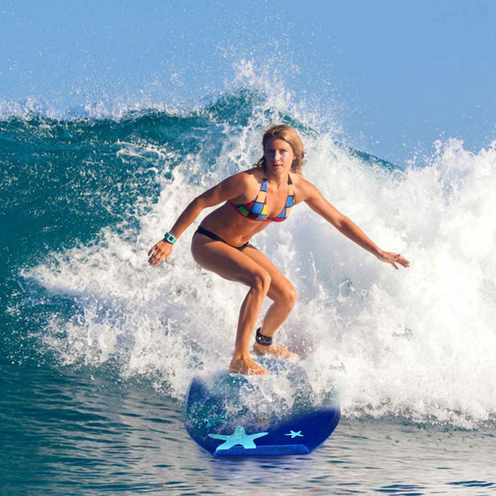 Planche De Bodyboard Surf 33 Pouces (83 X 48 X 6 Cm) Avec Sangle De 83 Cm Et Motif Cocotier + Parasol Pour Debutant Enfant Adulte Xpe+hdpe 0.6kg