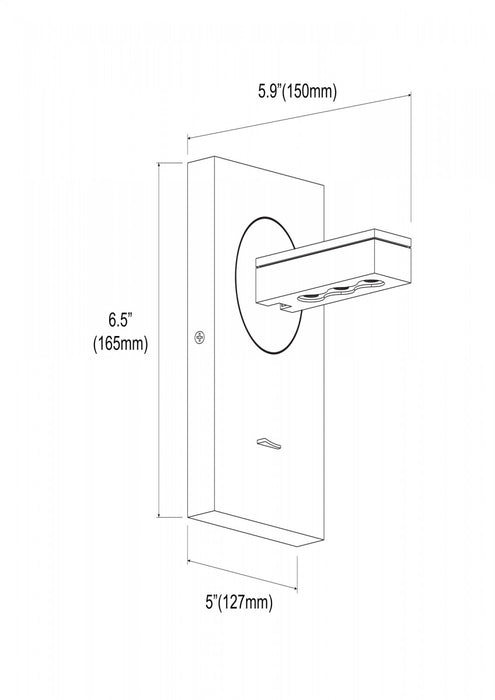 Lampe de lecture Wynne de Dainolite avec fini argenté et ampoule à DEL