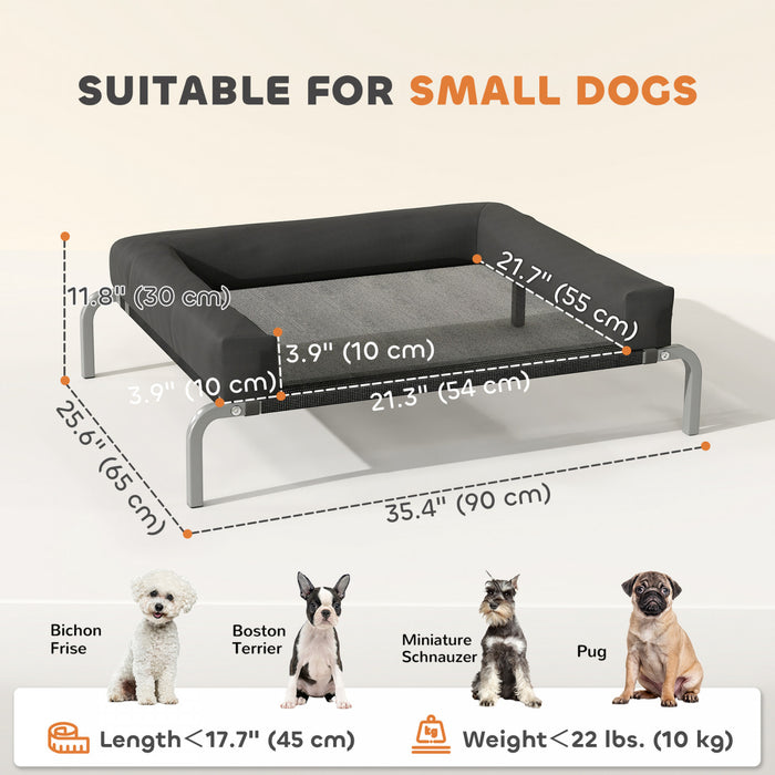 Lit sureleve pour chien, lit pour animaux d'interieur et d'exterieur avec coussin