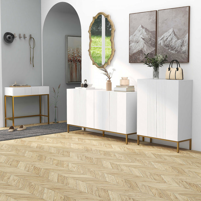 HOMCOM Buffet avec etageres reglables, portes a fermeture douce