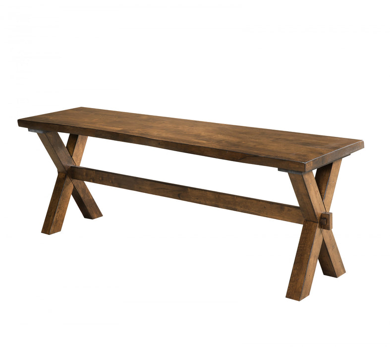 Banc De Salle A Manger Brienne Avec « Bord Naturel » En Chene Brun
