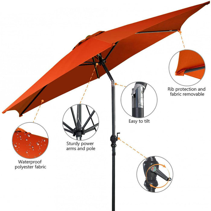 Costway Parasol de Patio 10ft exterieur avec pied de parasol rond robuste de 59 LBS
