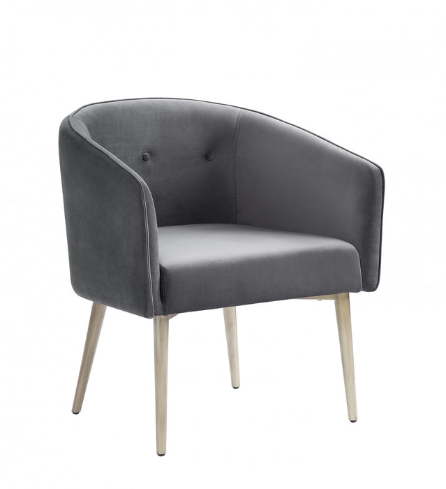 Chaise D'appoint Velma En Velours Gris