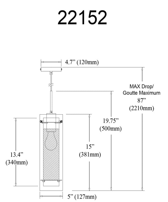 Luminaire suspendu Pasha de Dainolite en verre transparent et givré, avec fini bronze brossé huilé et 1 ampoule