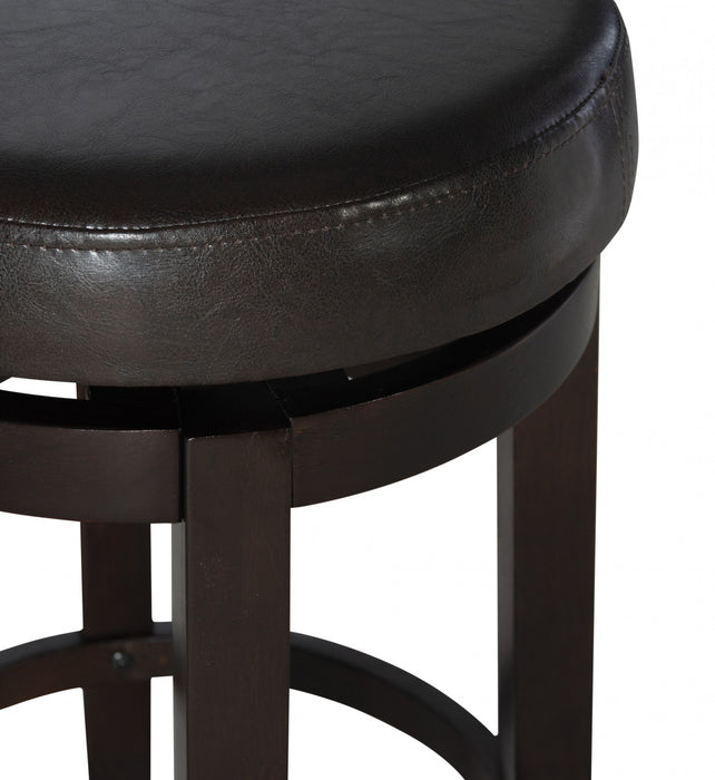 Tabouret Maya de hauteur comptoir en similicuir - brun
