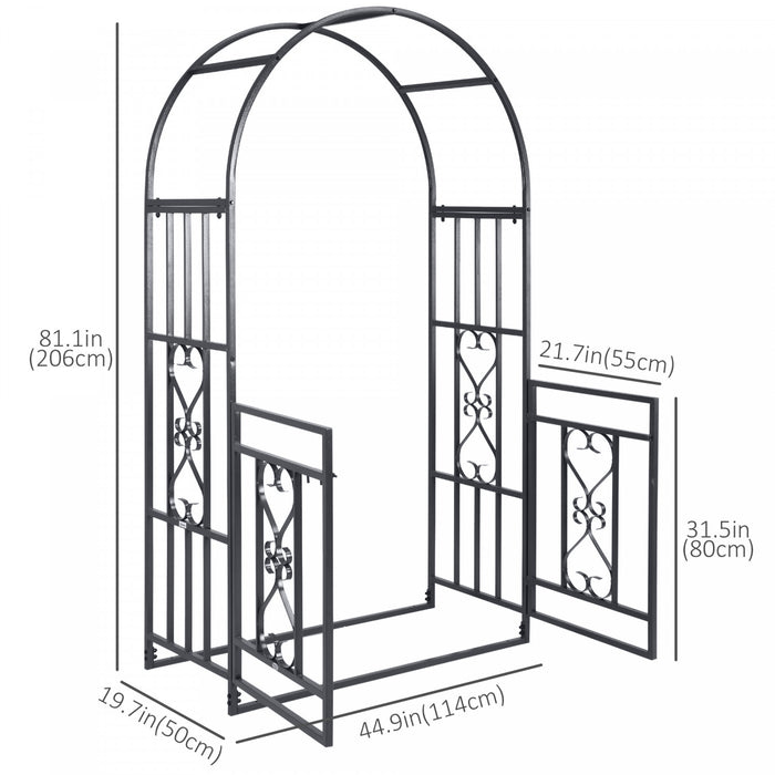 Outsunny Arche De Jardin En Acier De 81 Po Avec Porte Pelouse Cour Arriere