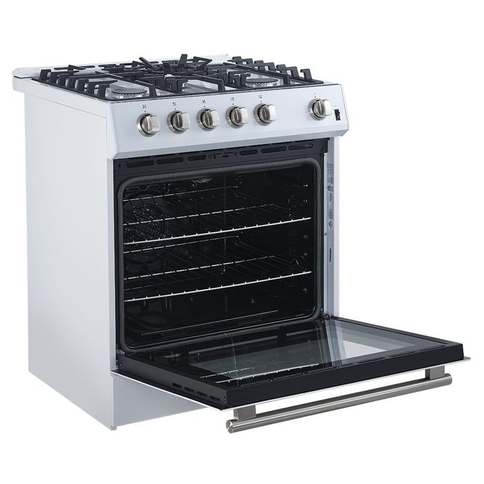 Cuisiniere a gaz Leonardo Espresso de 30\", blanc, 5 pi³ – FFSGS1116-30WHT