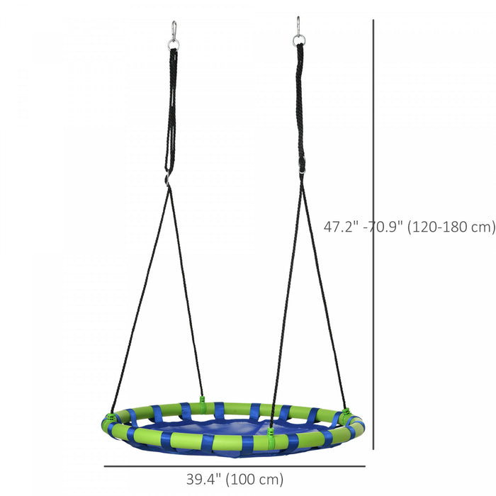 Outsunny Balancoire Ronde de 100 cm pour Enfants avec Hauteur Reglable