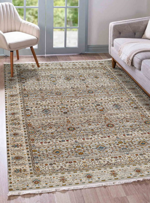 Tapis Traditionnel Zaina 5'0\" x 7'9\" en Gris