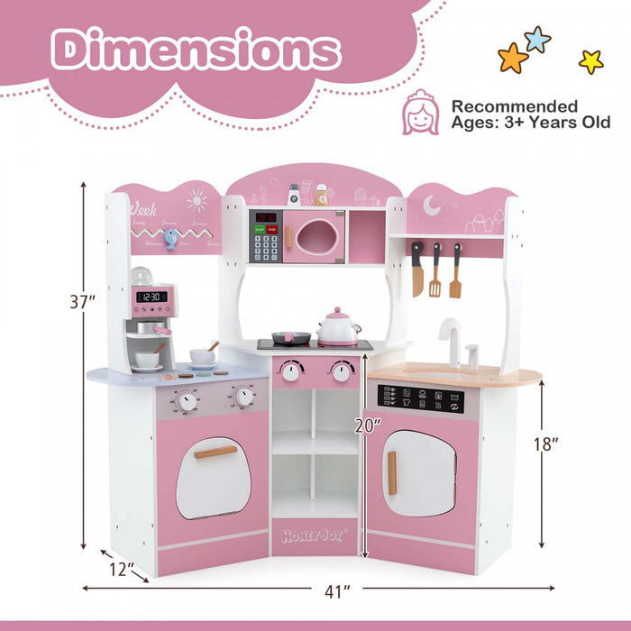 Honeyjoy Coin Cuisine Jeu Avec Machine A Cafe Four Micro-ondes Machine A Laver Rose