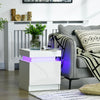 HOMCOM Nightstand, Side Table w/ LED Lights, for Bedroom