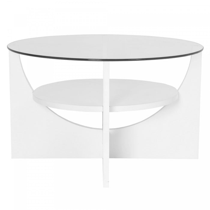 Table à café contemporaine en forme de U - blanche