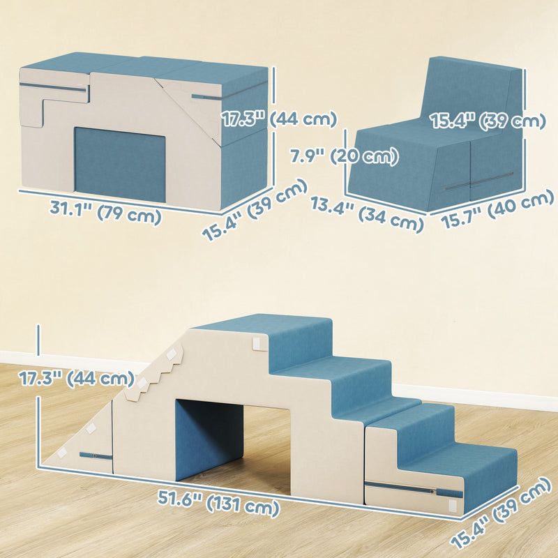 Blocs D'Escalade Enfants En Mousse - Structure D'intérieur Sécurisée - Jeu De Grimpe Et Motricité (Arc-en-Ciel 6 Pièces)