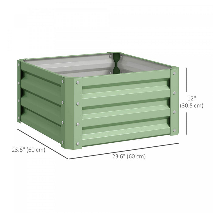 Outsunny Lot De 2 Pieces Parterre De Fleur Jardinieres En Acier Vert Clair