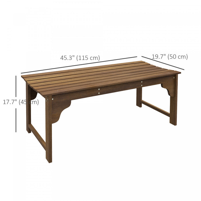 Outsunny Banc de Jardin en Bois avec Siege a Lattes pour Terrasse, Teck